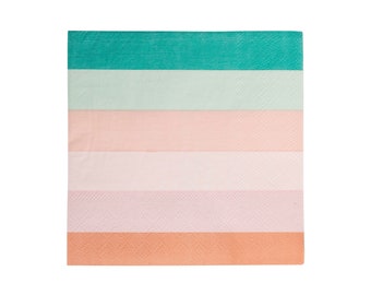 Servilletas de sirena a rayas para fiesta: decoraciones de cumpleaños de sirena, artículos para baby shower de sirena, servilletas para fiesta del océano, artículos para fiestas geniales