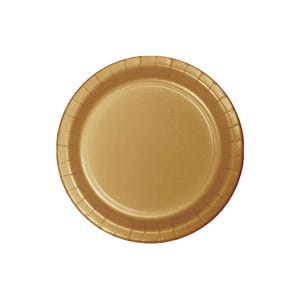 7&quot; Gold Dessert Plates - Disposable Cake Plates, Gold Party Paper Plates, Wedding Dessert Bar Plates, Princess Party, Unicorn Birthday Decor