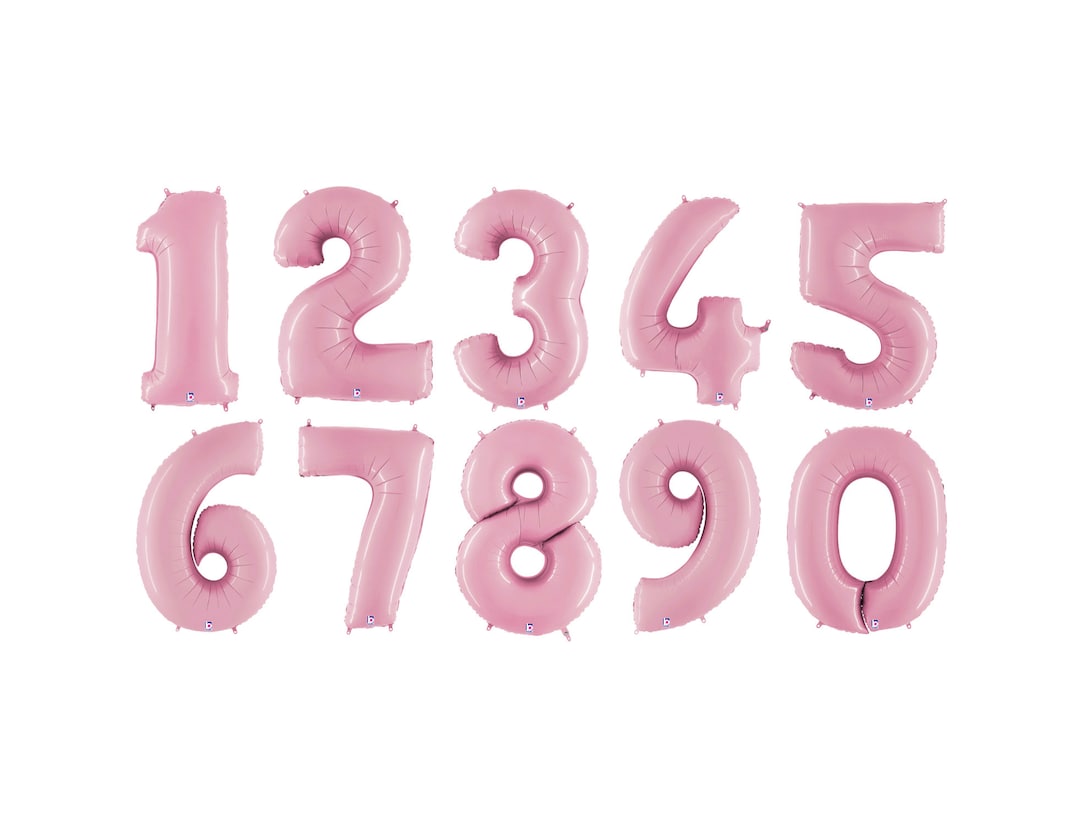 40" Jumbo Pink Number Balloons - Pastel Birthday, Pink Birthday