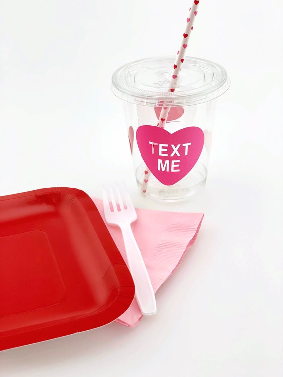 Valentines Cups, Valentines Cups With Lid & Straw, Kids Valentines