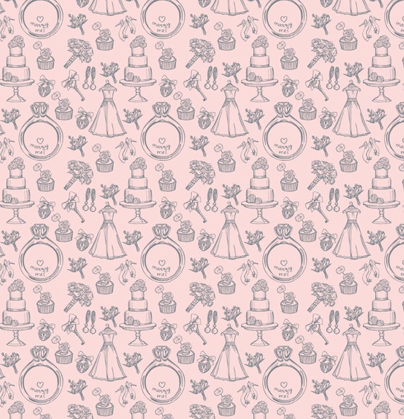 Bridal Shower Wrapping Paper Pink Blush Floral, Personalized