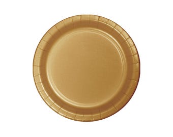 7" Gold Plates - Gold Party Plates, Bachelorette Party, Paper Plates, Unicorn Party Plates, Gold Party Decorations, Gold Party Supplies