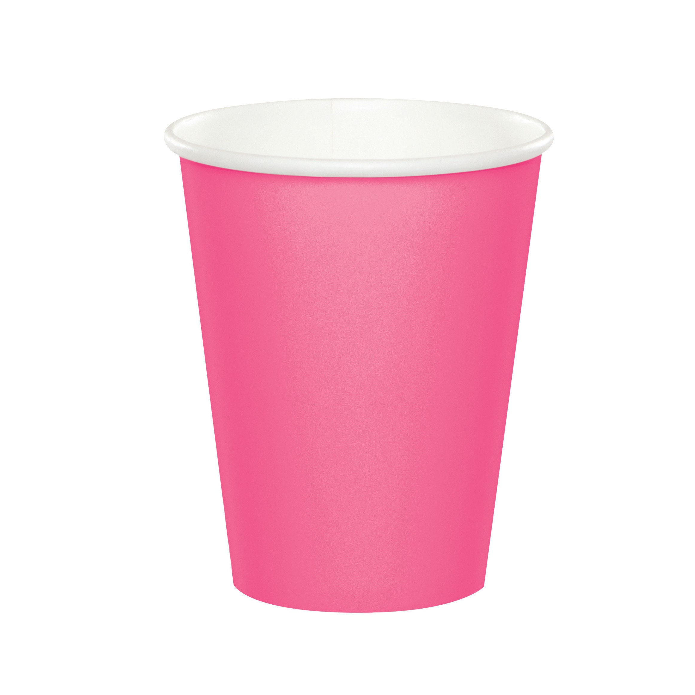 24 Candy Pink 9oz Cups Pink Party Cups Paper Cups Party Etsy