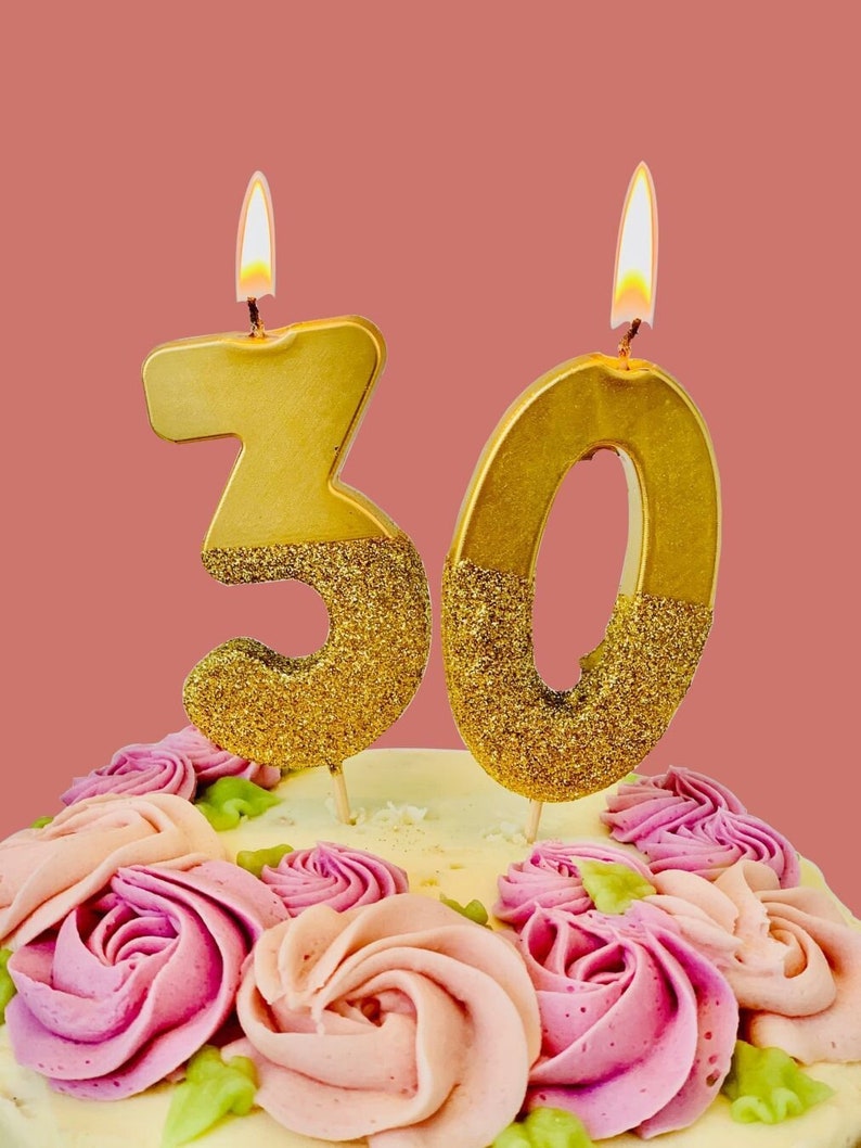 Glitter Gold Number Candles, 5 tall, Numbers 0-9 Birthday Cake Candles, Number Toppers, Cupcake Decor image 6