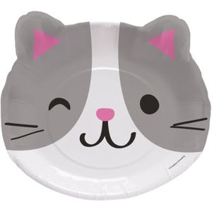 Cat Shaped Plates 8ct Cat Birthday, Cat Party Supplies, Kitty Birthday, Cat Paper Plates image 3