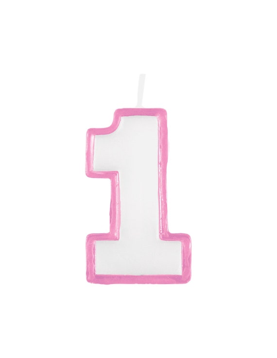 Amscan Giant Pink Glitter #1 Candle – First Birthday Cake Topper, 5 Inches Tall - View #12