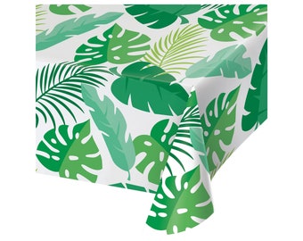 Round Tablecloth Palm Leaves Tropical Palm Tree Palms Trendy Cotton Sateen 