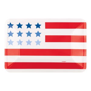 American Flag Paper Plates 8ct - Patriotic Party Plates 4th of July BBQ Picnic Stars & Stripes Theme Birthday Americana Baby Shower Decor