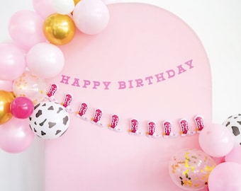 Cowgirl Boot Birthday Banner Set - Disco Cowgirl Decorations, Cowgirl Birthday Decorations, Wild West Birthday Supplies, Country Party Decor