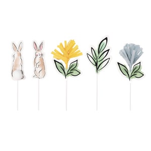 Bunny Cake Toppers - Easter Party Decorations, Bunny Cake Decoration, Bunny Birthday Supplies, Bunny Baby Shower, Bunny Birthday Decorations