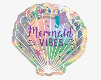 Mermaid Shell Plates  - Mermaid Party Supplies, Mermaid Party Decorations, Mermaid Birthday Decorations, Mermaid Baby Shower, Mermaid Plates