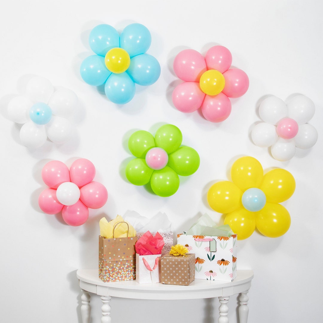 8 Stück Bunte Gänseblümchen Folienballons - Pastell Deko Für Geburtstag & Feiern