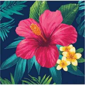 Guardanapos de papel para bebidas Tropical Party, 16 unidades - Artigos para festas havaianas, aniversários de verão, artigos para festas na praia, despedida de solteira Aloha