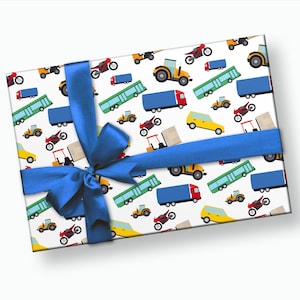 Cadeauverpakking transport - transportfeest, verjaardag transport, bouwfeest, vliegtuigen, treinen, auto's, inpakpapier voor kinderen