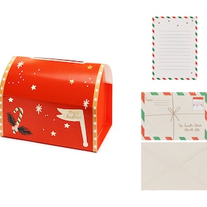 Kit de buzón de correo de Santa - Actividad navideña para niños, Decoraciones para fiestas navideñas, Centro de mesa para fiestas navideñas, Suministros para fiestas navideñas, Correo de Santa