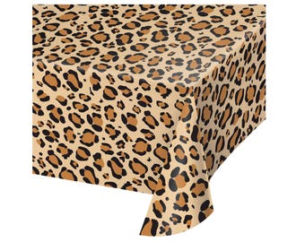 Leopard Print Tablecloth - Leopard Birthday, Safari Party, Cheetah Party, Bachelorette Party, Animal Print, Safari Baby Shower, Party Decor