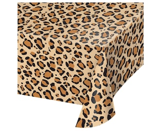 Leopard Print Tablecloth - Leopard Birthday, Safari Party, Cheetah Party, Bachelorette Party, Animal Print, Safari Baby Shower, Party Decor