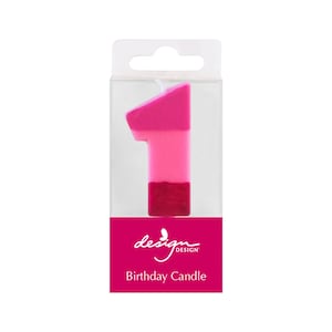 Pink Number One Candle - First Birthday Candle, Cupcake Topper, Pink 1 Candle, 1 Cake Candle, Cupcake Topper, 1st Birthday Candle