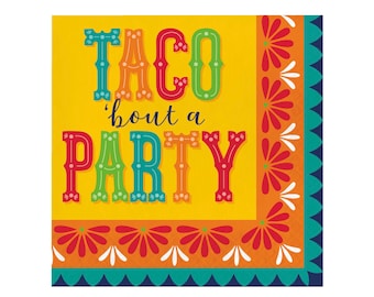 Fiesta Napkins - Cinco de Mayo Napkins, Fiesta Bachelorette, Fiesta Baby Shower, Mexican Napkins, Fiesta Bridal Shower, Taco Party Napkins