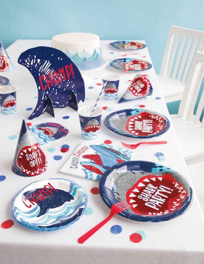 Shark Favors Shark Hat Surfing Party Shark Party Hat Boy Birthday Shark Birthday Party Supplies Shark Party Decor Shark Party Favors