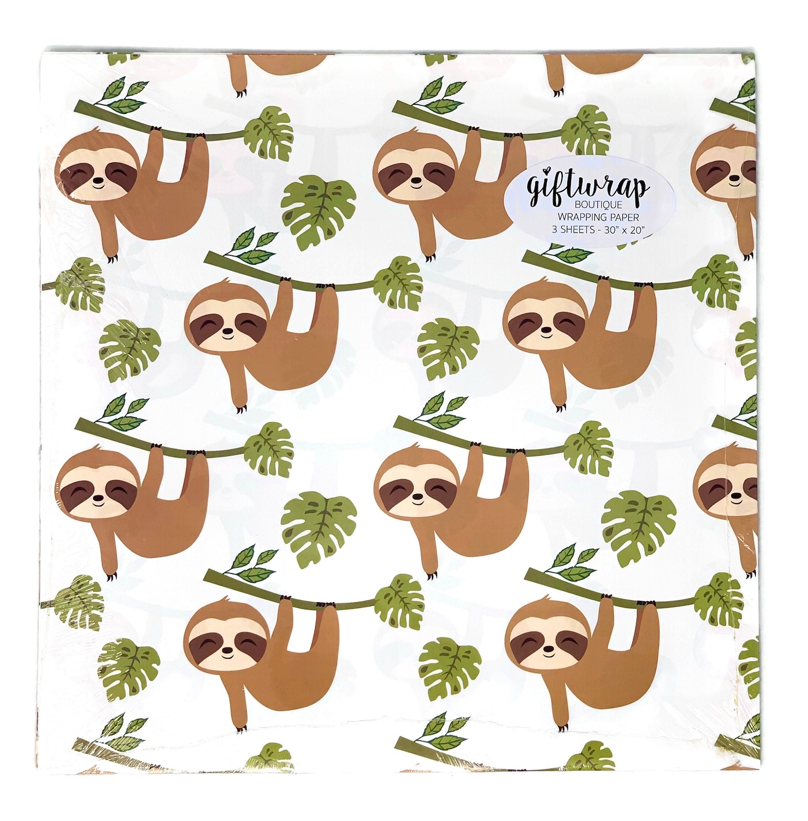 Sloth Wrapping Paper Christmas Wrapping Paper Funny Etsy