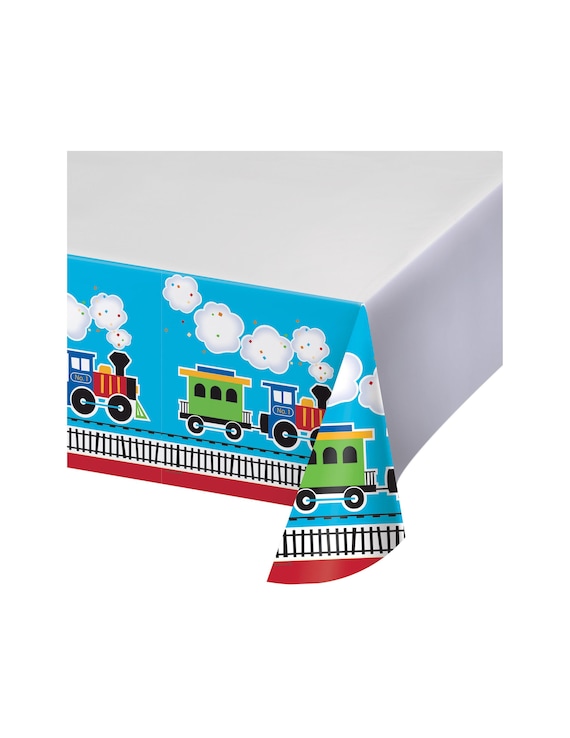 Nappe Train 2 Pièces - 2,20 X 1,30 M, Thème Transports Pour Fête D'anniversaire - 4