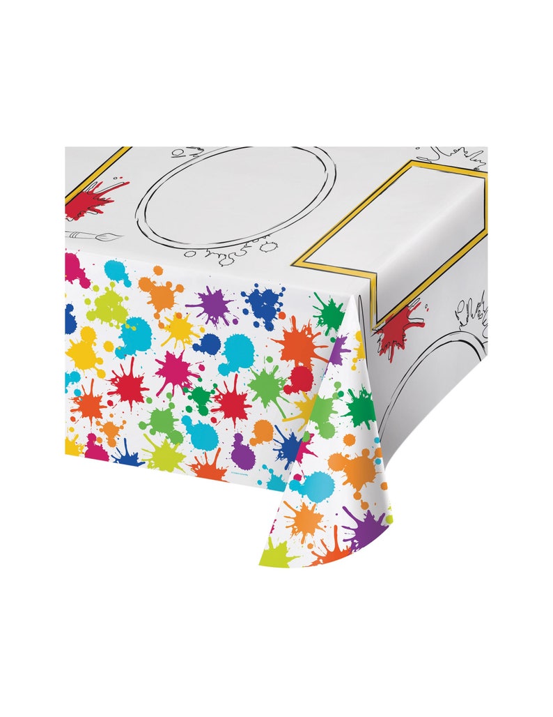 Art Party Tablecloth Paint Party Tablecloth Artist Party Etsy