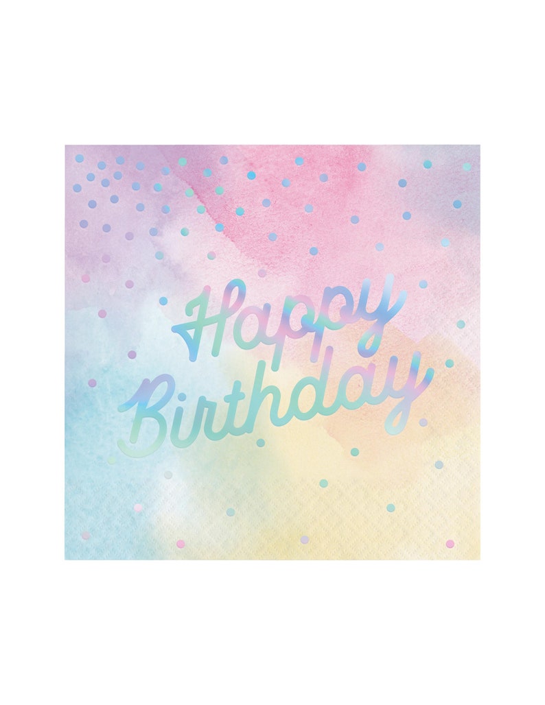 Iridescent Birthday Napkins Pastel Rainbow Party Iridescent Party Supplies Mermaid Birthday Unicorn Party Napkin Pastel