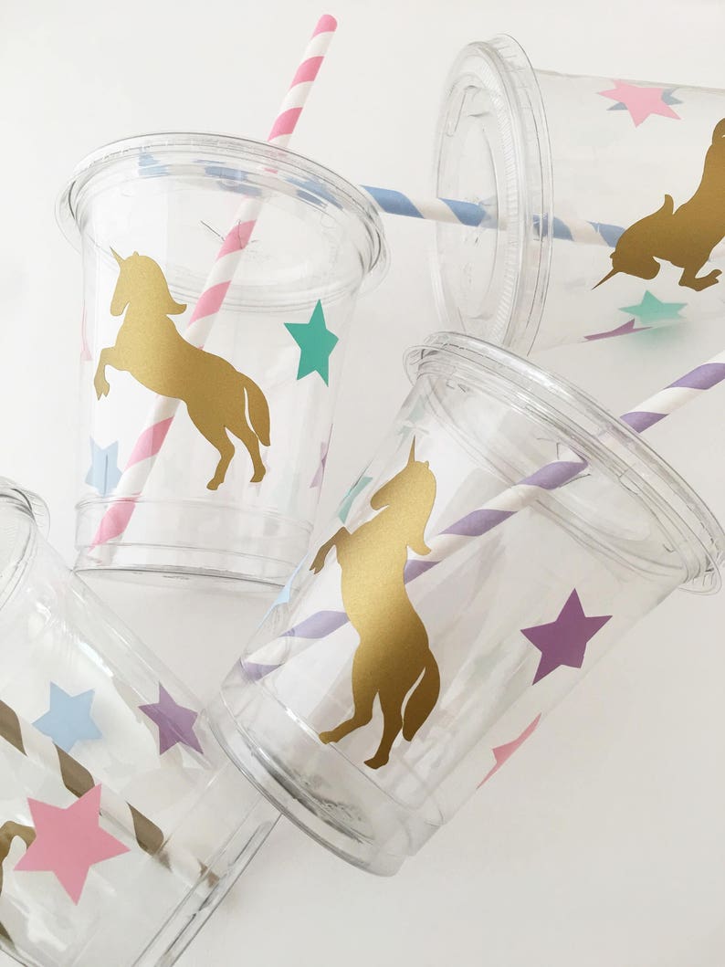 Unicorn Party Cups Unicorn Birthday Cups, Unicorn Cups, Unicorn Party Favors, Birthday Favors, Party Decorations, Birthday Decorations image 2