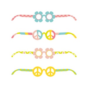 Groovy Birthday Favors - Hippie Party Favors, Party Decorations, Hippie Birthday Supplies, Groovy Party Photo Props, 70&#39;s Party Supplies
