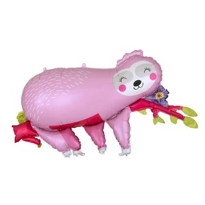 Pink Sloth Balloon - Sloth Party Balloon, Sloth Party Decorations, Sloth Birthday Supplies, Balloon Decorations, Sloth Birthday Supplies
