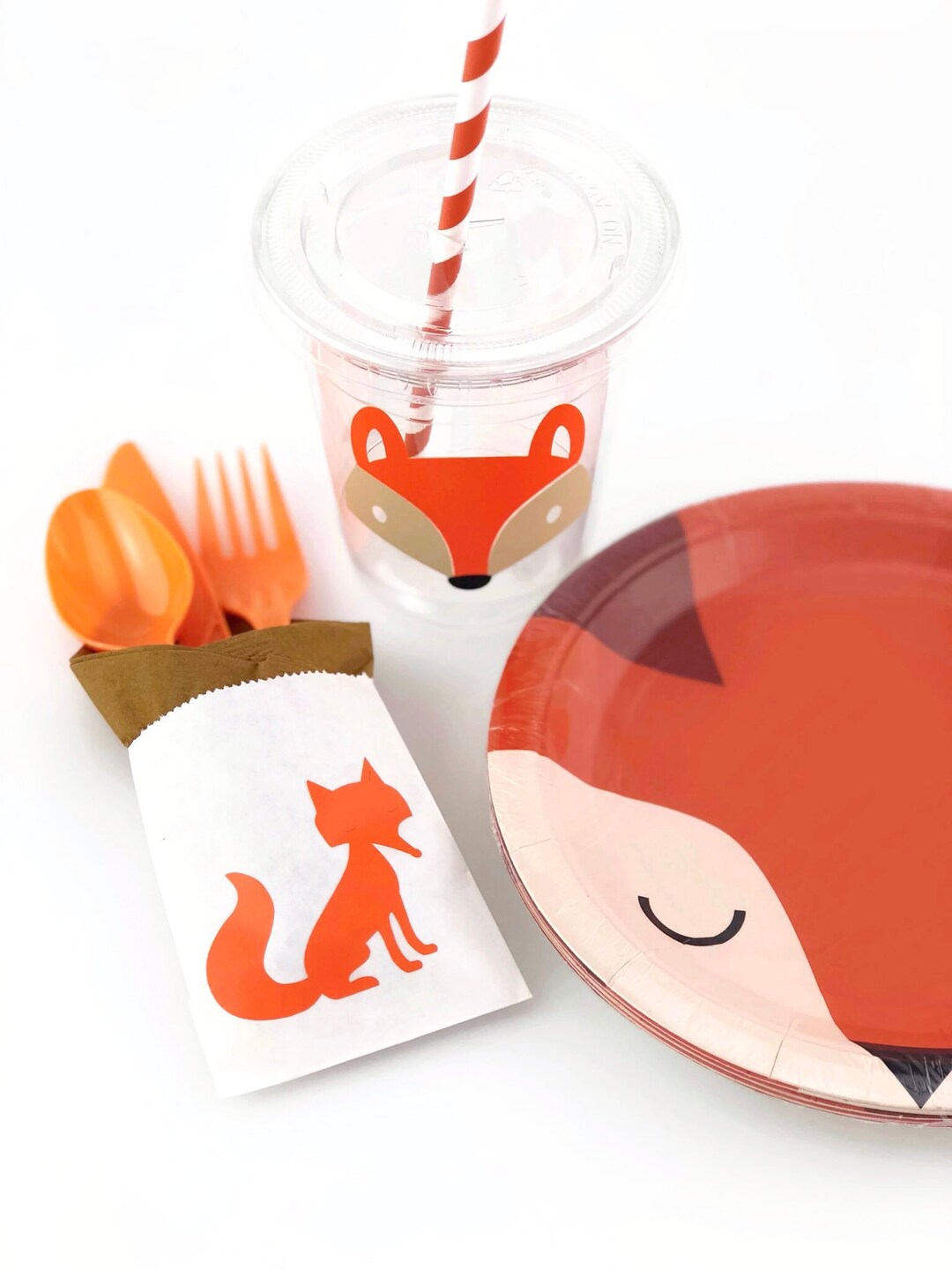 Fox Cutlery - Fox Party Supplies, Fox Birthday Party Favors, Fox Favors ...