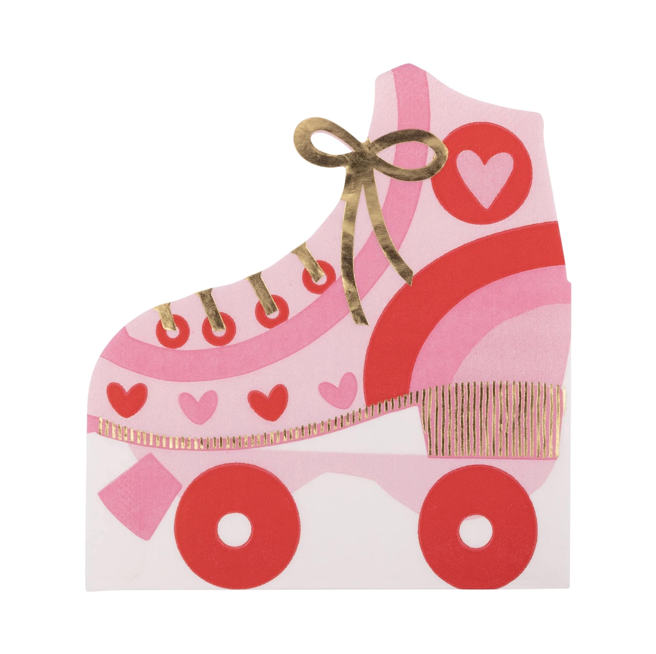 Pink Roller Skate Napkins - Hearty Party, Valentine's Napkins, Retro Valentines Day, Groovy Bachelorette, Roller Rink Party, Disco Birthday