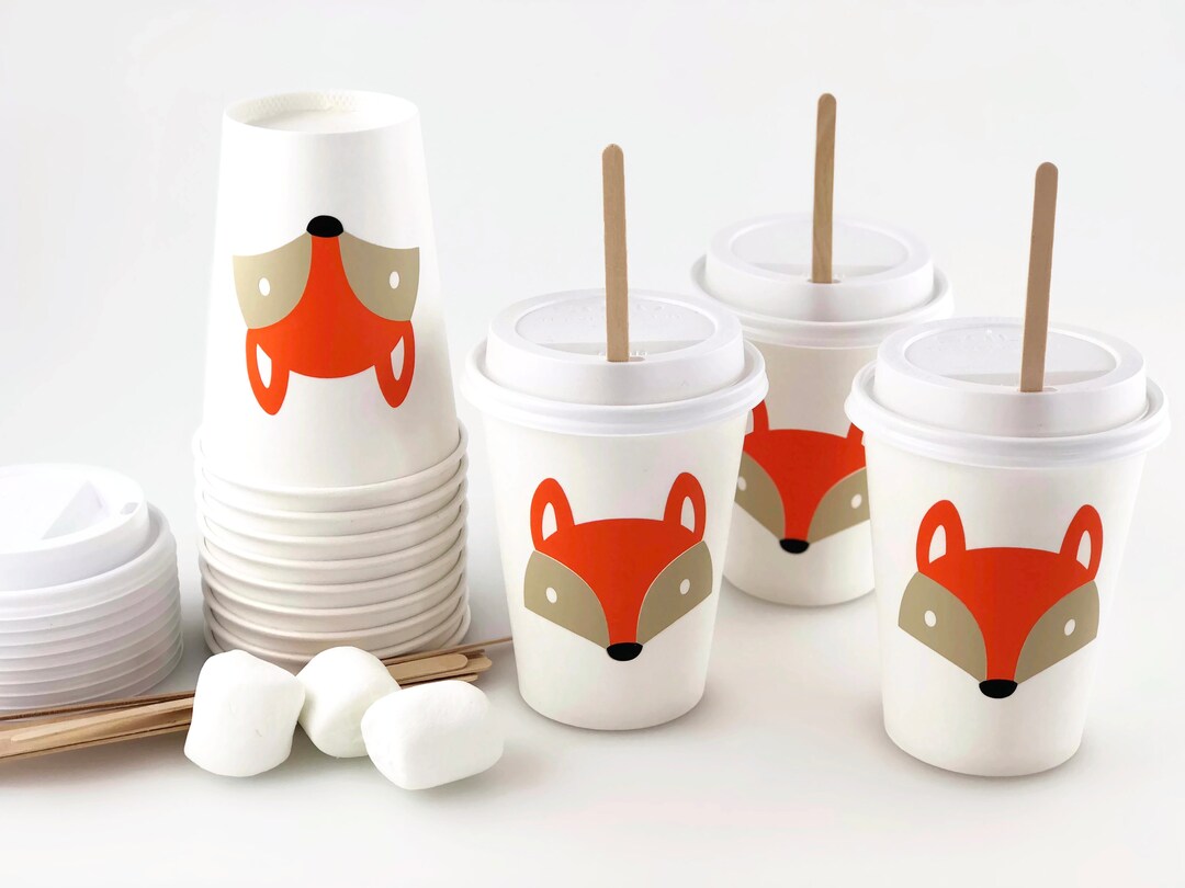 Fox Cups - Fox Party Cups, Fox Baby Shower, Fox Party Supplies ...