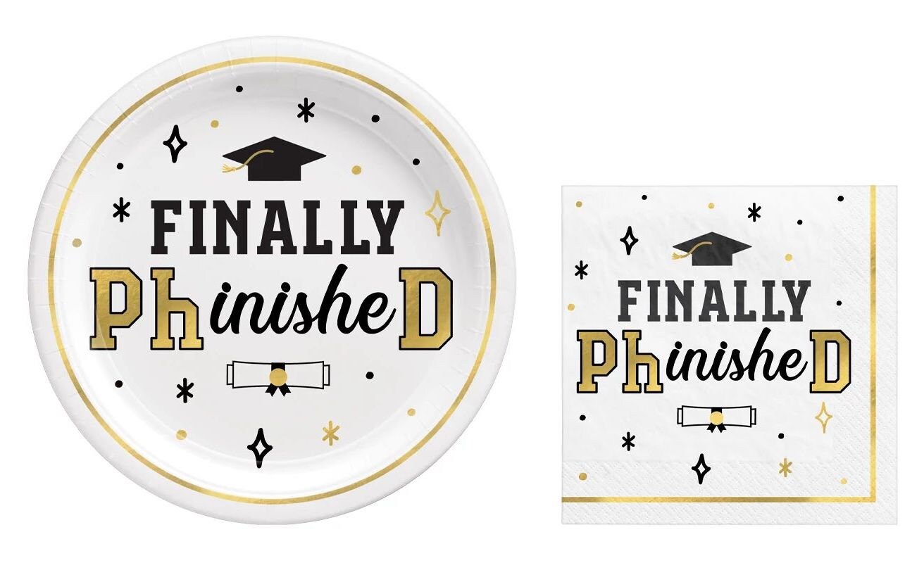 Phd Grad Party Supplies Graduation Party Decorations Etsy