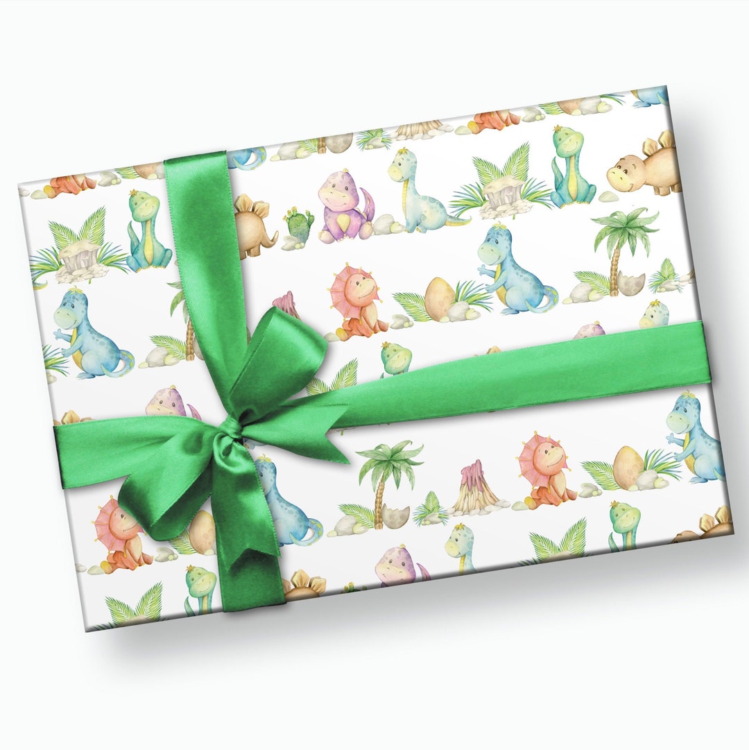 Dinosaur Wrapping Paper Dinosaur Gift Wrap Dino Wrapping Etsy