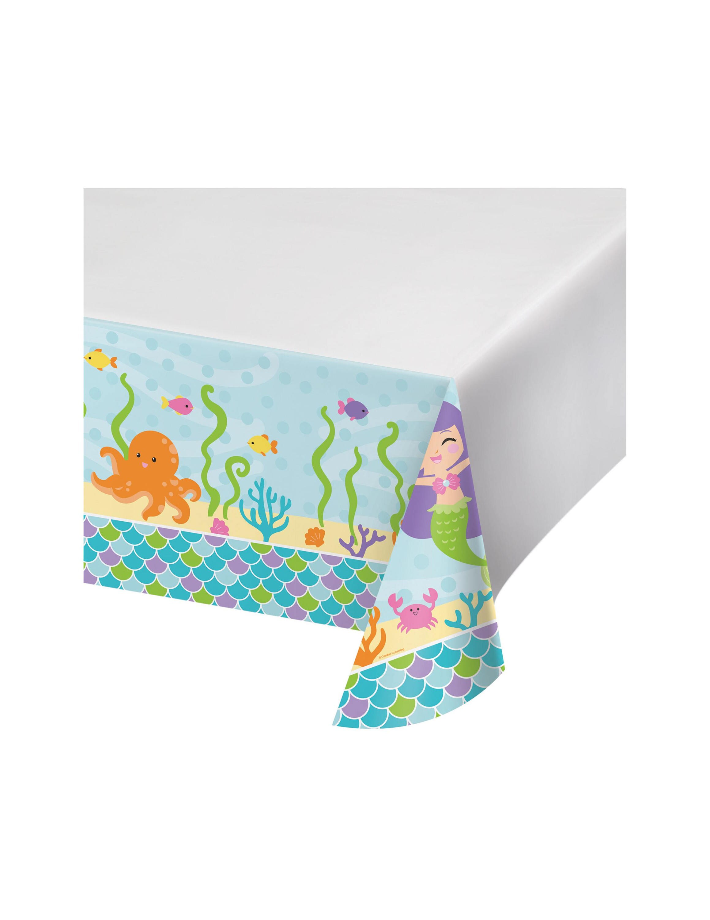 Mermaid Tablecloth Mermaid First Birthday Mermaid Baby Shower Party Supplies Party Decorations Mermaid Party Baby Shower