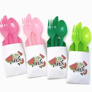 One in a Melon Cutlery - Watermelon First Birthday, Watermelon Birthday, Birthday Decorations, Watermelon Napkins, First Birthday Favors