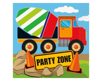 Construction Party Napkins - Construction Birthday, Construction Party Supplies, Construction Baby Shower, Construction Party Decorations