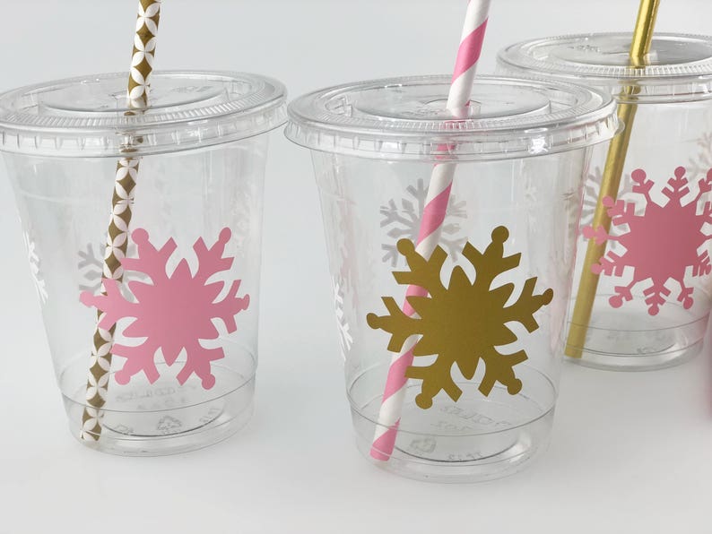 Download Snowflake Party Winter Birthday Decor Winter Onederland Snowflake Cups Pink And Gold First Birthday Winter Wonderland Party Supplies Party Decor Paper Party Supplies