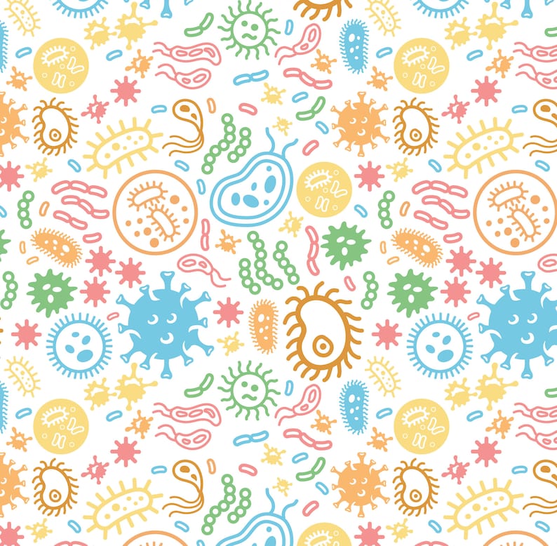 Germs Wrapping Paper Science Gift Science Teacher Gift Etsy