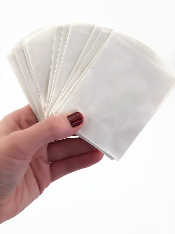 50 weiße Mini-Papiertüten - Schlichte Geschenkbeutel, DIY Partygeschenke, Bestecktaschen, DIY Bastelprojekte, Partygeschenkbeutel, Mini-Papiertüten
