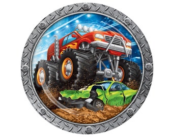 Monster Truck-borden - Monster Truck-verjaardag, verjaardagsborden, Monster Truck-feest, feestdecoraties, verjaardagsversieringen, papieren borden