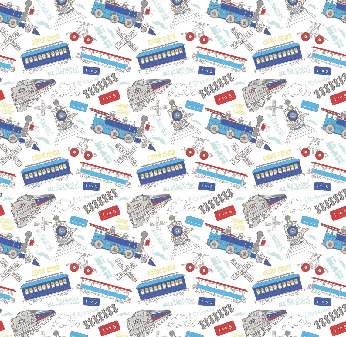 Train Wrapping Paper Train Gift Wrap Train Birthday Party Etsy