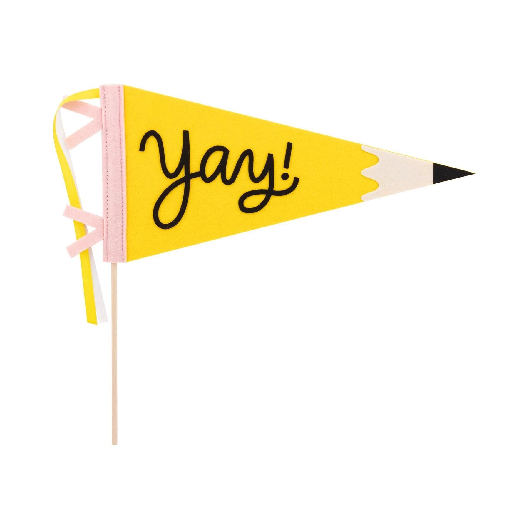 Felt Pencil Pennant Banner – “Yay!” Sign for Back to School, Classroom Decor, Teacher Gift, First Day Photo Prop, Kids Graduation