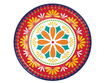 Fiesta Plates - Fiesta Party Plates, Fiesta Baby Shower, Cinco de Mayo Plates, Fiesta Party Decor, Fiesta Paper Plates, Taco Party Plates