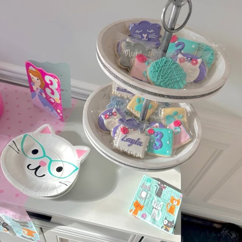 Cat Shaped Plates 8ct Cat Birthday, Cat Party Supplies, Kitty Birthday, Cat Paper Plates image 6