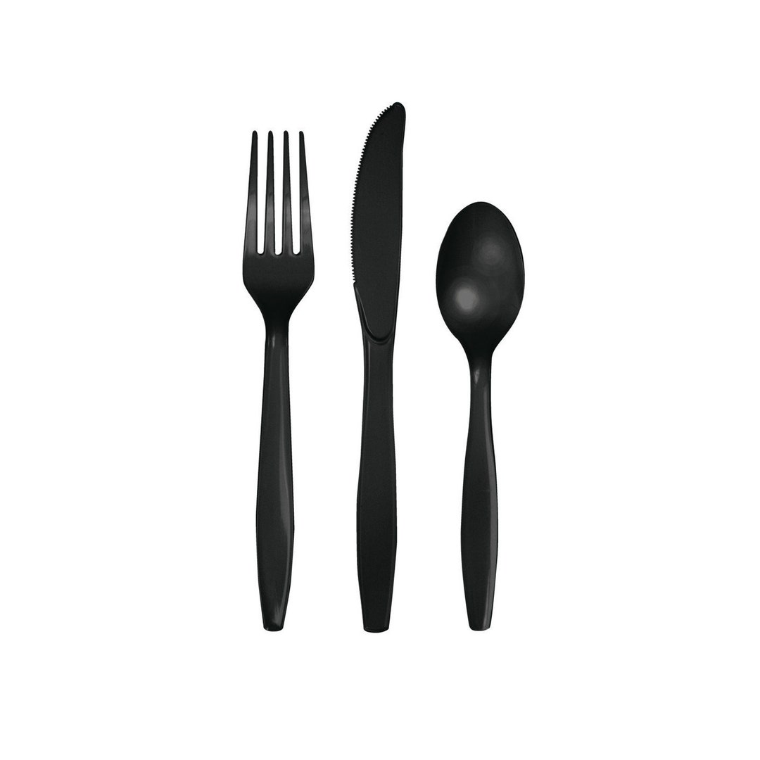 24set Plain Cutlery Utensils Wedding Cutlery Birthday Party Cutlery Colored Utensils Plastic