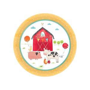 Farm Plates - Farm Animal Birthday, Farm Baby Shower, Farm Party Decorations, Farm Party Supplies, Farm Birthday Decoration, Birthday Plates