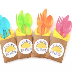 Taco Party Cutlery - Fiesta Birthday, Taco Birthday, Fiesta Party Supplies, Party Decorations, Taco Party Supplies